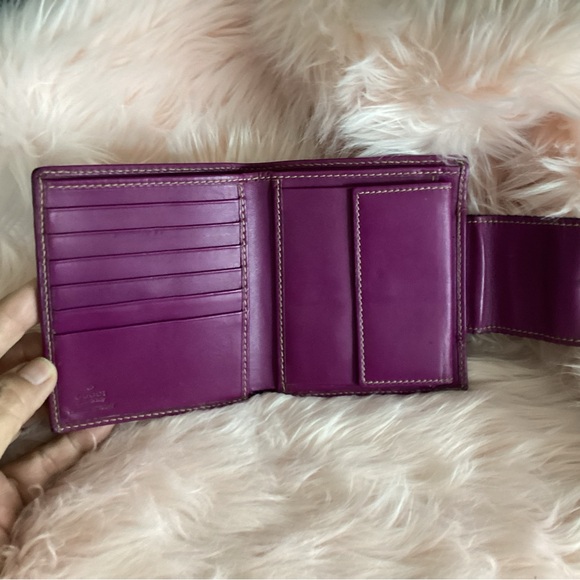 GUCCI with RARE purple striped snappy monogram bifold wallet EUC - Picture 5 of 13